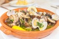 Portuguese Clams in Garlic Sauce Royalty Free Stock Photo